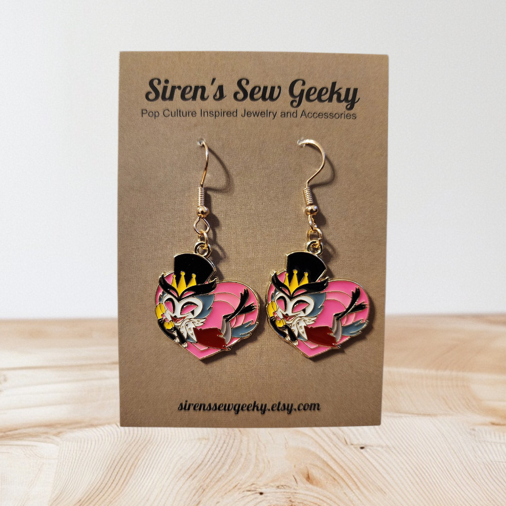 Helluva Boss Stolas Charm Earrings Hellaverse Hazbin Hotel
